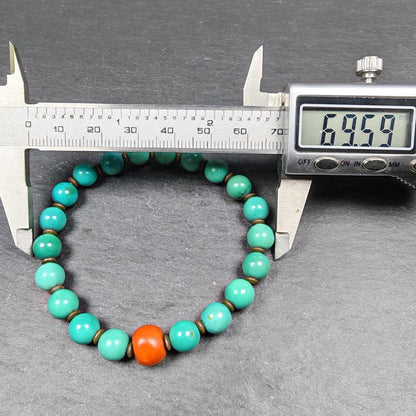 Turquoise Bracelet - Gemstone Beaded TIBETAN Wrist Mala