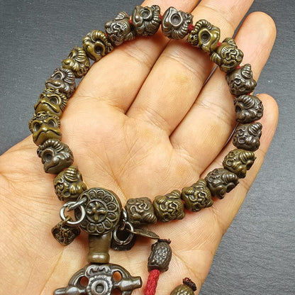 Thokcha Wrist Mala - 9mm Tibetan Garuda Bird Beads