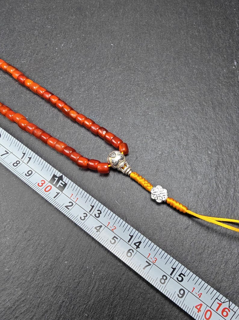 Authentic Old 6mm Pure Agate Necklace Mala - 32cm stretched