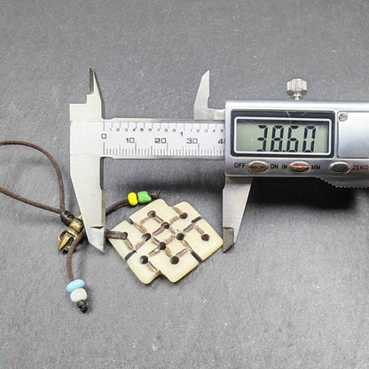 Handcarved Yak Bone Lucky Knot Amulet / Endless Knot Pendant