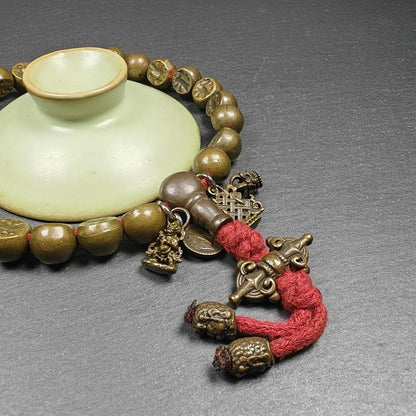 Tibetan Handhold Wrist Mala,12mm Half Round Garuda Bird