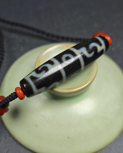 Dzi Neckalce - Guru Rinpoche Three Realms 3 Eyes Dzi Bead,50× 12 mm