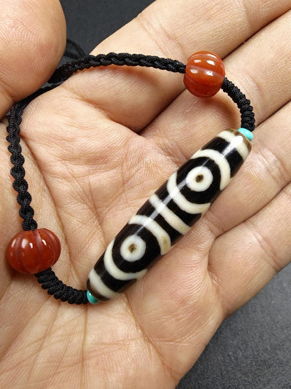 Mandala 6-Eyes Dzi Necklace