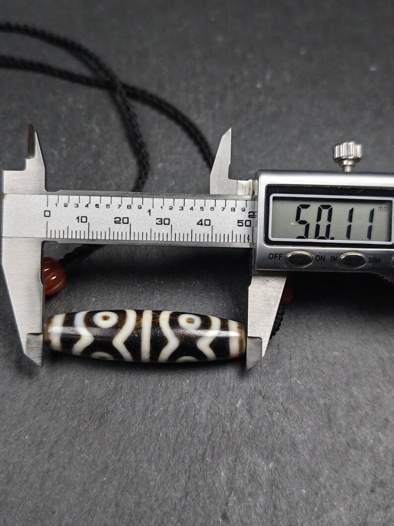 Mandala 6-Eyes Dzi Necklace