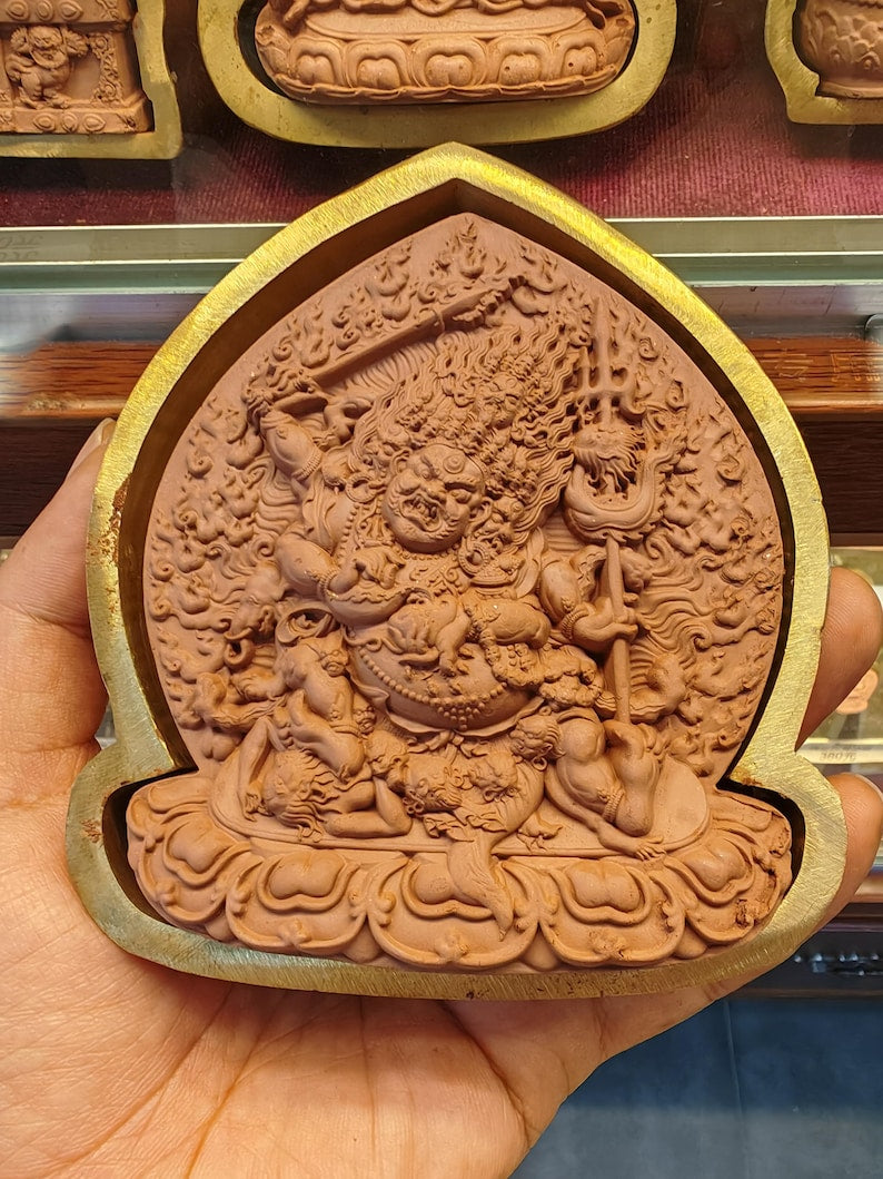 3 Faced 6 Armed Mahakala Tsa Tsa Mold - 11cm Height