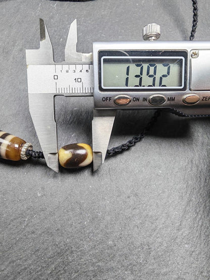 Dzi Necklace - 8 Eyes Mandala Dzi Amulet - 45×12mm