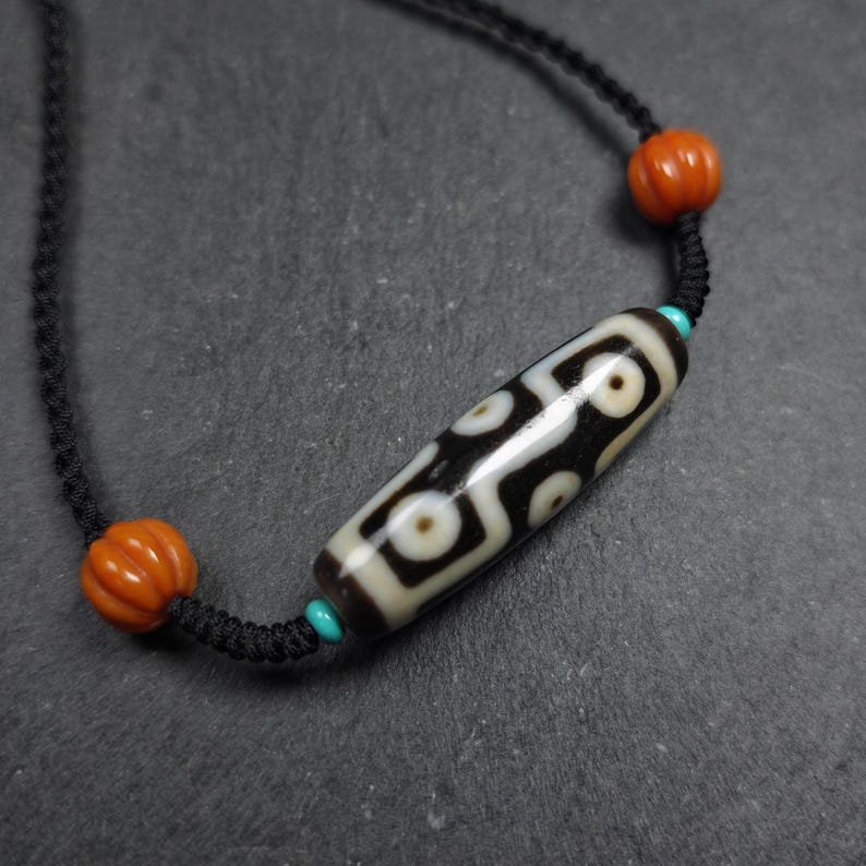 9 Eyes Dzi Bead Necklace 41*12mm