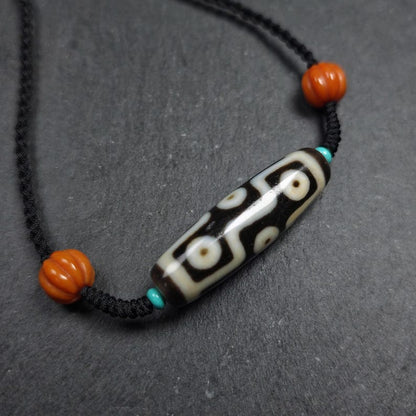 9 Eyes Dzi Bead Necklace 41*12mm