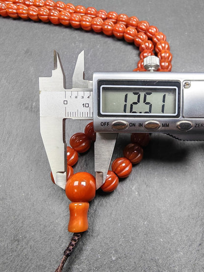 10mm Pure Agate Pumpkin Necklace Mala