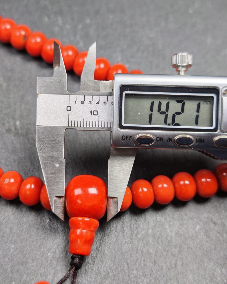 10mm Red Bamboo Coral Necklace Mala