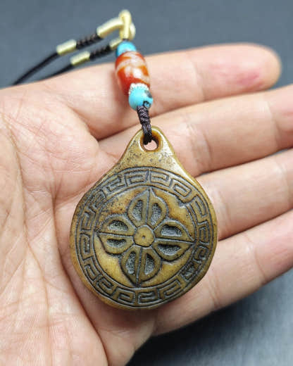 Authentic Kapala Amulet - Cross Vajra Charm - Tibetan Protective Pendant - Decad - Tibetan Buddhist amulet, view 8