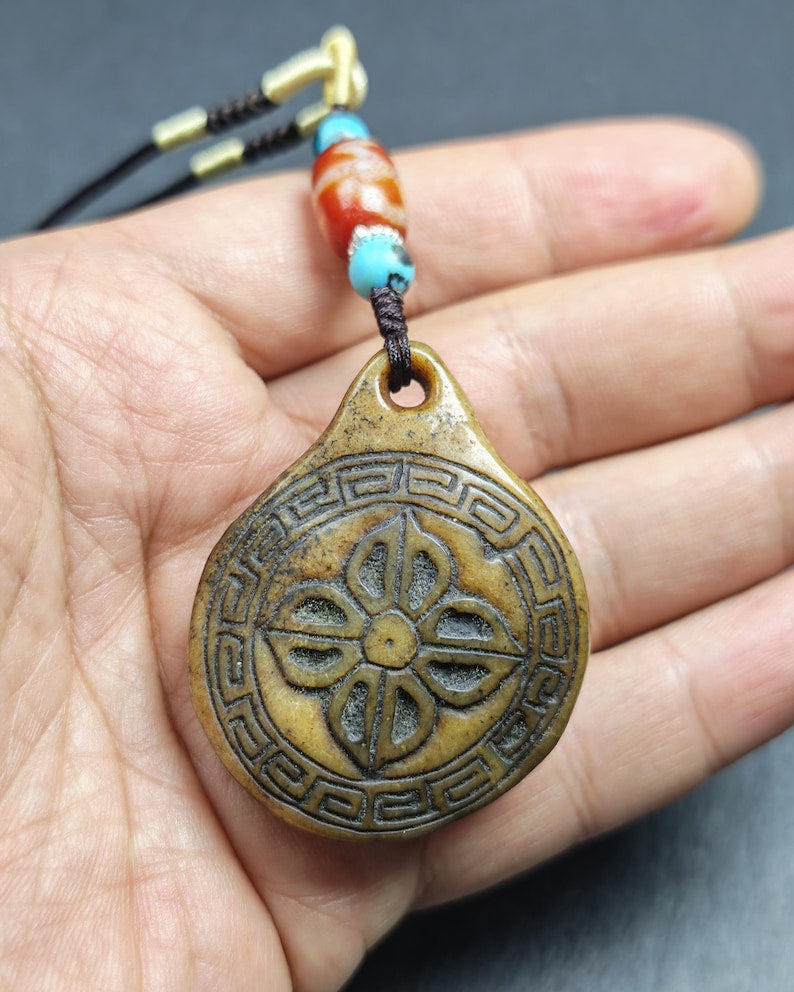 Authentic Kapala Amulet - Cross Vajra Charm - Tibetan Protective Pendant - Decad - Tibetan Buddhist amulet, view 8