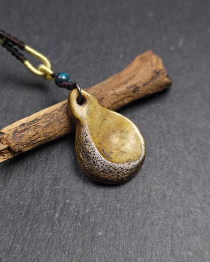 Antique Kapala Amulet - OM Letter - 45mm × 31mm - 40 Years Old