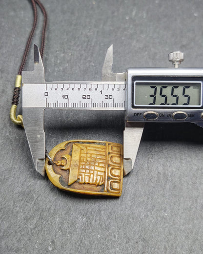 Antique Kapala Amulet Tenfold Auspicious Diagram - 35mm × 26mm