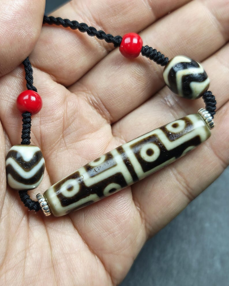 Antique 12 Eyes Dzi Bead Necklace | 54*12mm