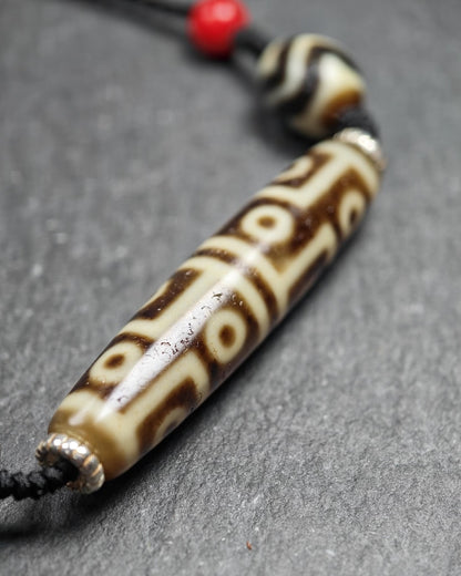 Antique 12 Eyes Dzi Bead Necklace | 54*12mm