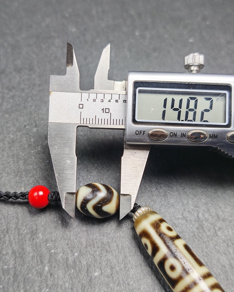 Antique 12 Eyes Dzi Bead Necklace | 54*12mm