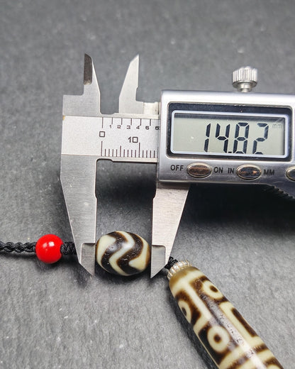 Antique 12 Eyes Dzi Bead Necklace | 54*12mm