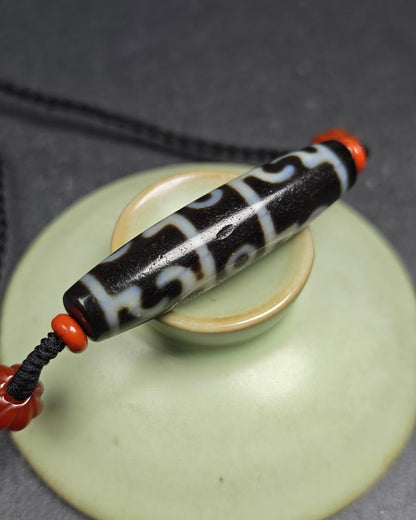 Dzi Neckalce - Guru Rinpoche Three Realms 3 Eyes Dzi Bead,50× 12 mm