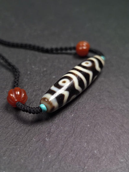 Mandala 6-Eyes Dzi Necklace