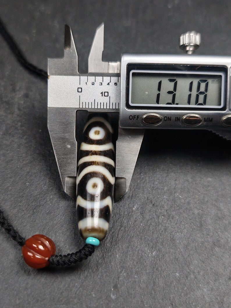 Mandala 6-Eyes Dzi Necklace