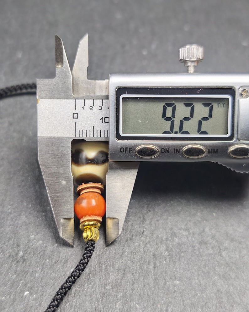 Authentic Tiger Tooth Darlo Dzi Choker - Tibetan Dzi Short Necklace