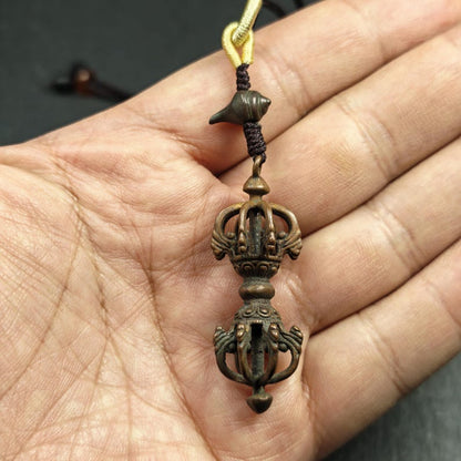 Tibetan Vajra Amulet - Protective Charm - 47×16mm