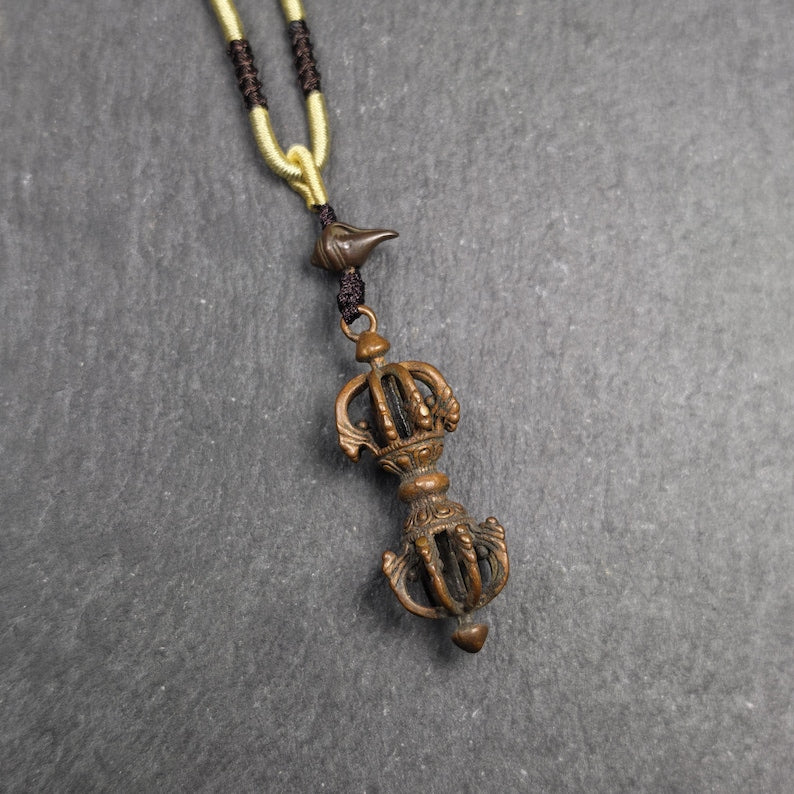 Tibetan Vajra Amulet - Protective Charm - 47×16mm
