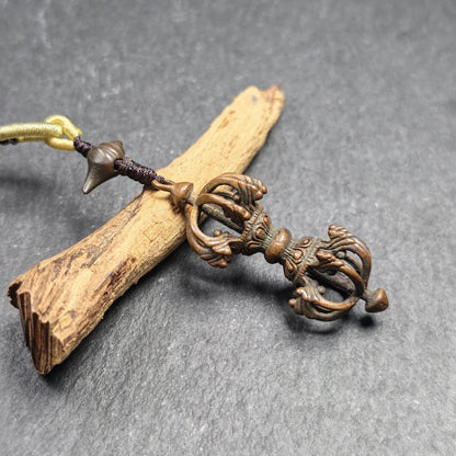 Tibetan Vajra Amulet - Protective Charm - 47×16mm