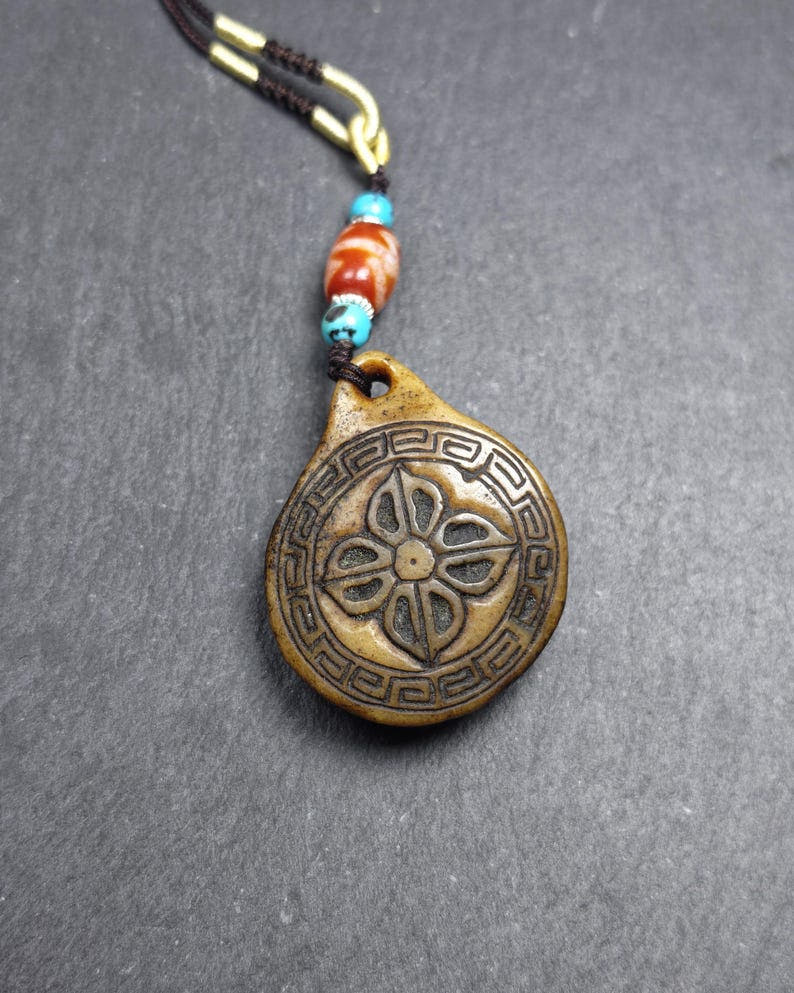 Authentic Kapala Amulet - Cross Vajra Charm - Tibetan Protective Pendant - Decad - Tibetan Buddhist amulet, view 6