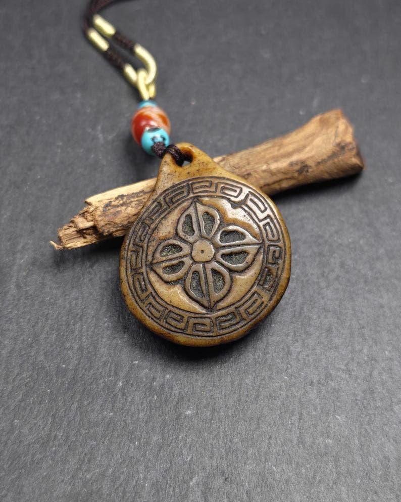 Authentic Kapala Amulet - Cross Vajra Charm - Tibetan Protective Pendant - Decad - Tibetan Buddhist amulet, view 4