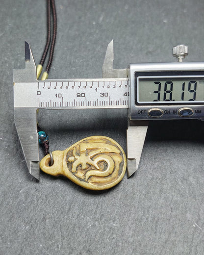 Antique Kapala Amulet - OM Letter - 45mm × 31mm - 40 Years Old