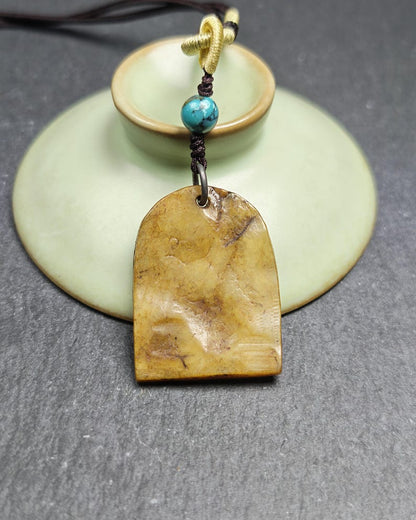 Antique Kapala Amulet Tenfold Auspicious Diagram - 35mm × 26mm