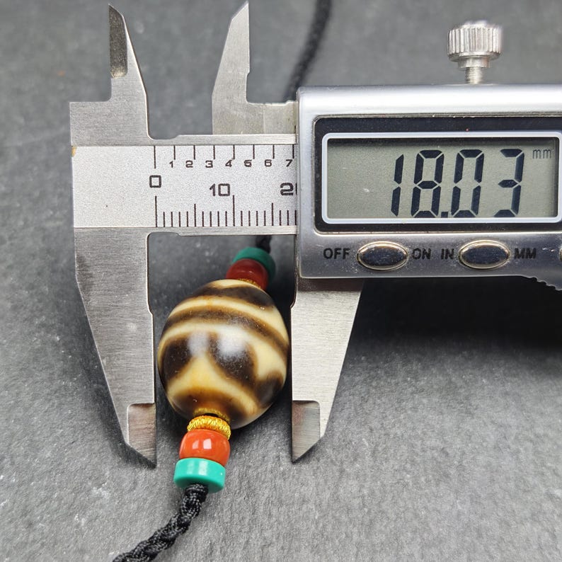 Tiger Tooth Dzi Bead Collarbone Pendant Necklace | 20*18mm