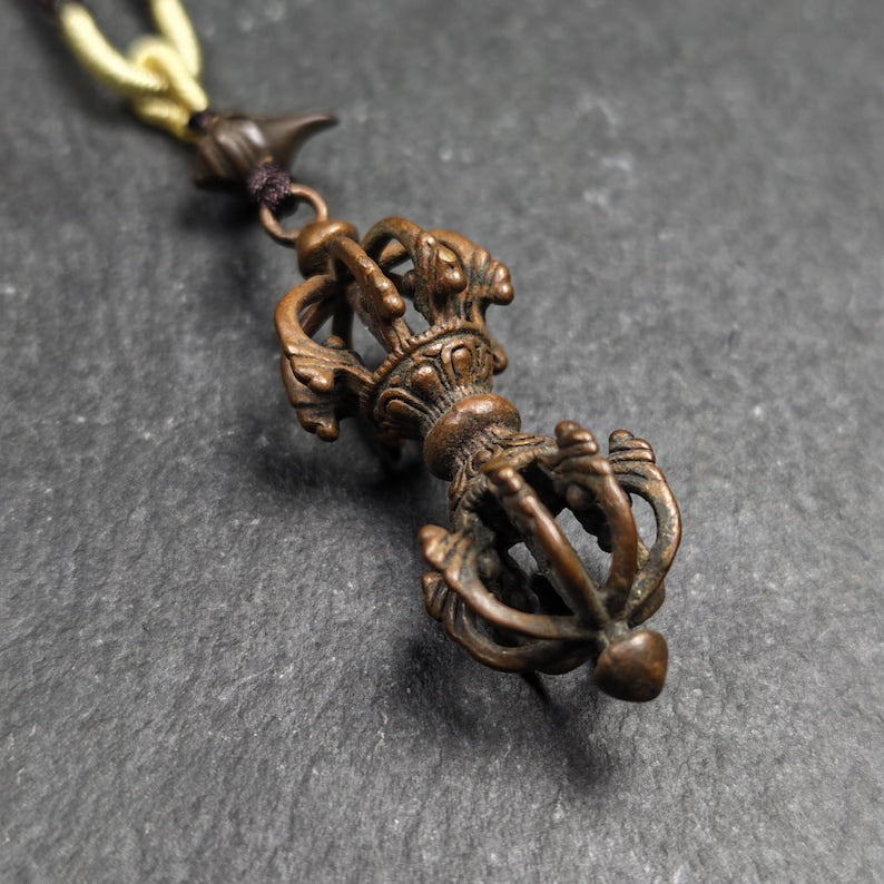 Tibetan Vajra Amulet - Protective Charm - 47×16mm