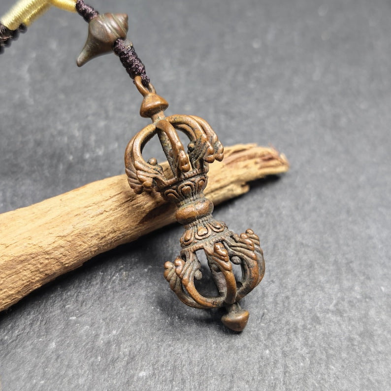 Tibetan Vajra Amulet - Protective Charm - 47×16mm