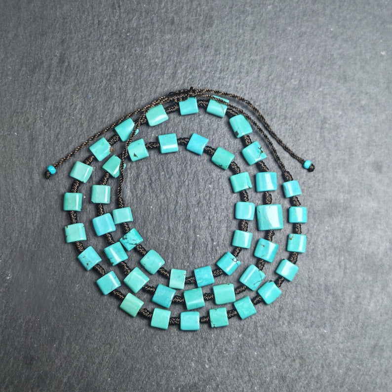 Turquoise Beads Necklace for Woman 40cm Length