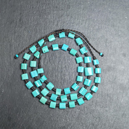 Turquoise Beads Necklace for Woman 40cm Length