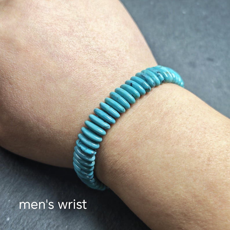 Turquoise Bracelet - Old Tibetan Wrist Mala - Tibetan Buddhist mala beads, view 5