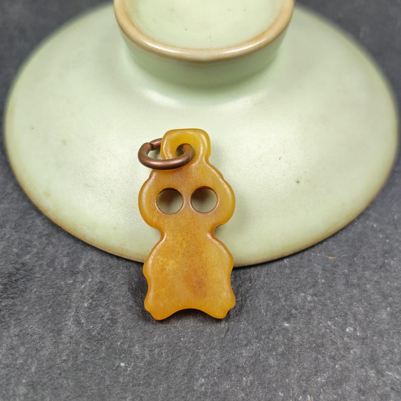Skull Pendant - Yak Bone Carved Tibetan Amulet - 30 - Tibetan Buddhist amulet, view 8