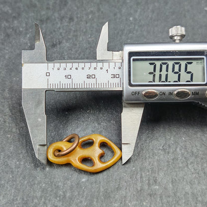 Ghost Skull Pendant - Yak Bone Carved Tibetan Amulet - 30×16mm