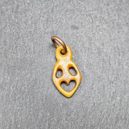 Ghost Skull Pendant - Yak Bone Carved Tibetan Amulet - 30 - Tibetan Buddhist amulet, view 6