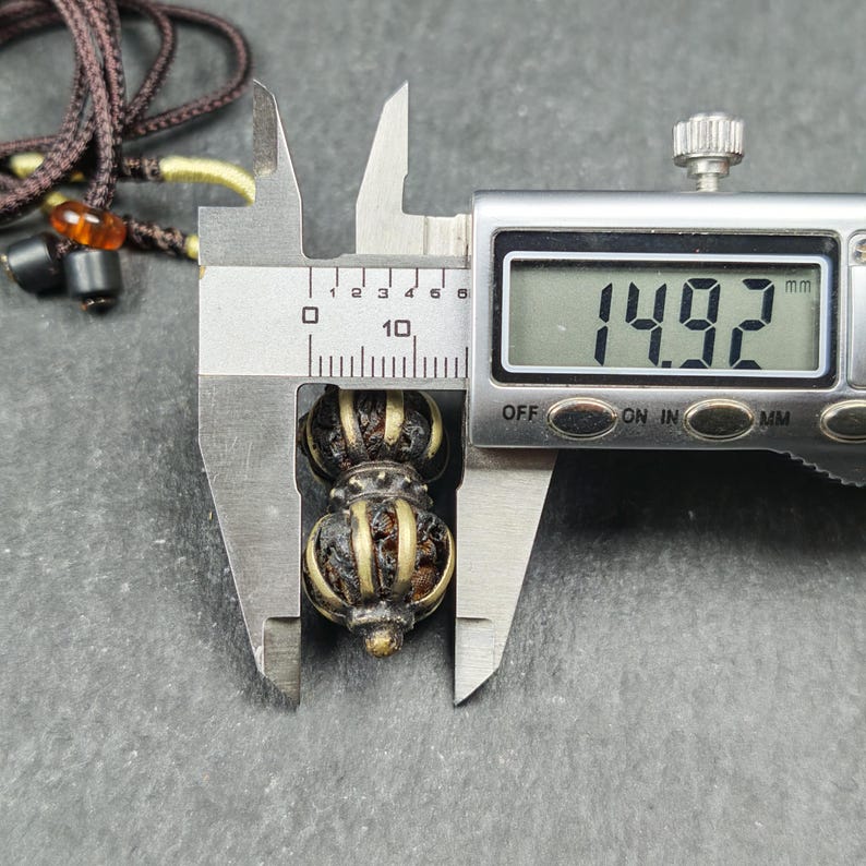 Vajra Amulet Tibetan Protective Charm with Consecration Filled 35*15mm