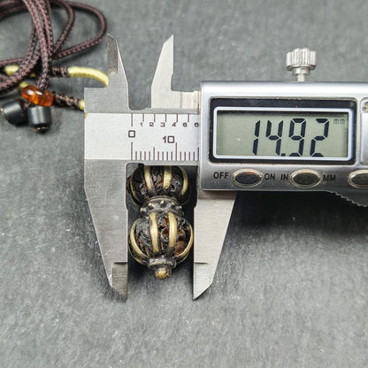 Vajra Amulet Tibetan Protective Charm with Consecration Filled 35*15mm