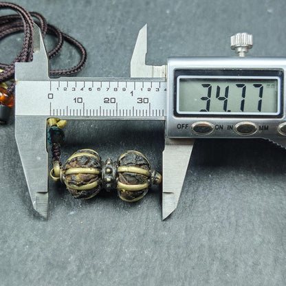 Vajra Amulet Tibetan Protective Charm with Consecration Filled 35*15mm