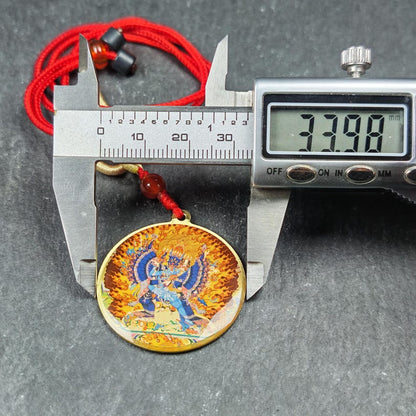 Yamantaka Amulet Vintage Tibetan Amulet 34mm