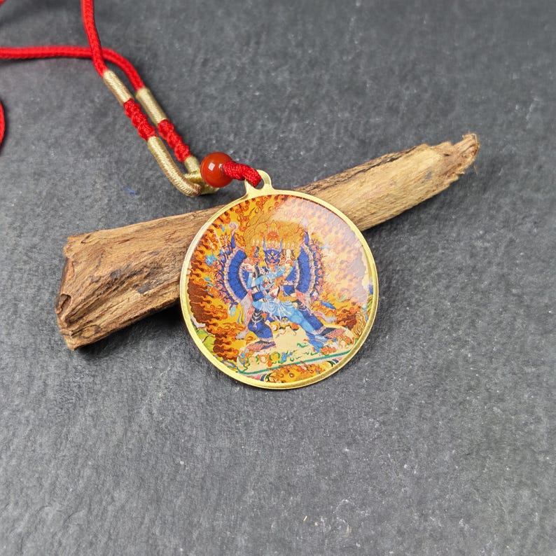 Yamantaka Amulet Vintage Tibetan Amulet 34mm