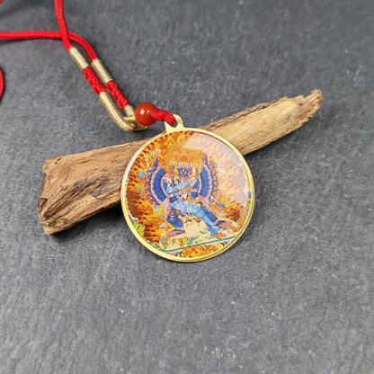 Yamantaka Amulet Vintage Tibetan Amulet 34mm