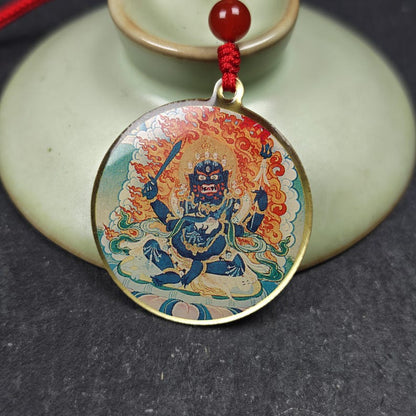 Chakrasamvara + Mahakala Amulet (Double Sided ) 34mm