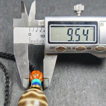 Dzi Bead Necklace - Wave Totem Dalo Dzi Clavicle Chain 20*18mm